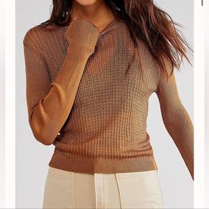 HP 🎉🎉🎉Free People NWT H20 Crew Pullover In Tiger Eye Size Medium